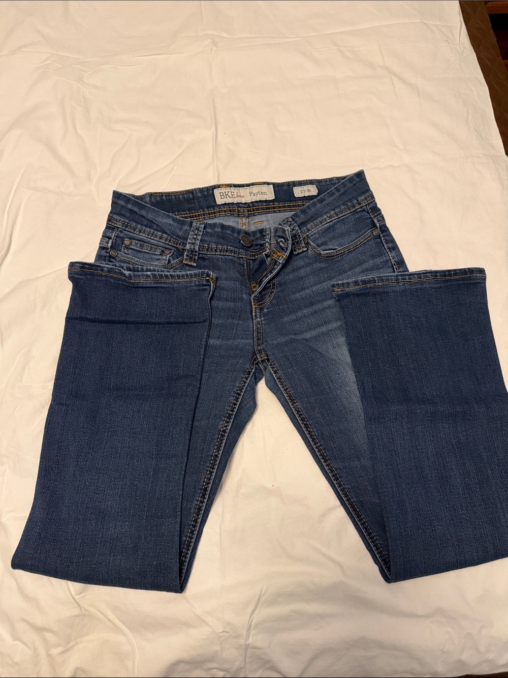 BKE Women's Boot Cut Jeans in Dark Blue Denim